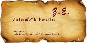 Zelenák Evelin névjegykártya